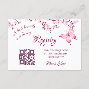 Tarjeta De Recepción Código QR del Registro de Regalos   Baby Shower de