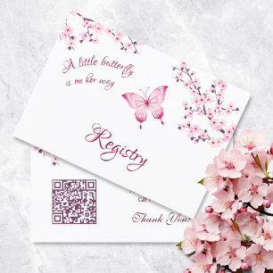 Tarjeta De Recepción Código QR del Registro de Regalos   Baby Shower de