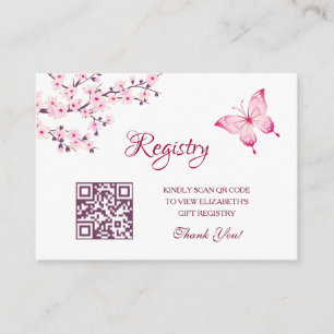 Tarjeta De Recepción Código QR del Registro de Regalos   Baby Shower de