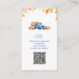 Tarjeta De Recepción Código QR del registro de regalos Camión azul cala