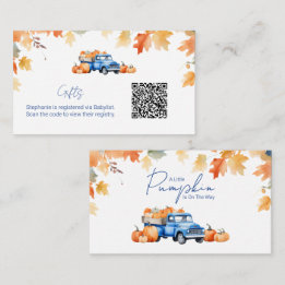 Tarjeta De Recepción Código QR del registro de regalos Camión azul cala