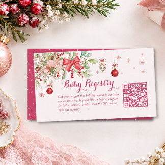 Tarjeta De Recepción Código QR del Registro de Regalos de Baby Shower A