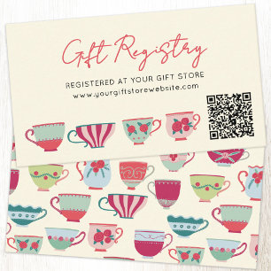 Tarjeta De Recepción Código QR del registro de regalos de la ducha de n