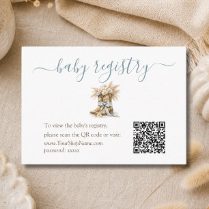 Tarjeta De Recepción Código QR del registro de regalos de la ducha del 