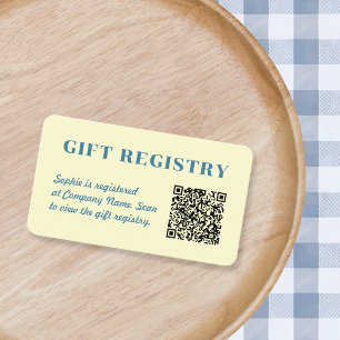 Tarjeta De Recepción Código QR del Registro de Regalos Mantequilla Amar