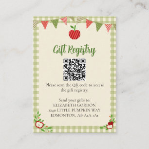 Tarjeta De Recepción Código QR del Registro de Regalos para Baby Shower