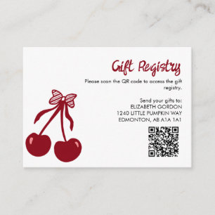 Tarjeta De Recepción Código QR del Registro de Regalos para Baby Shower