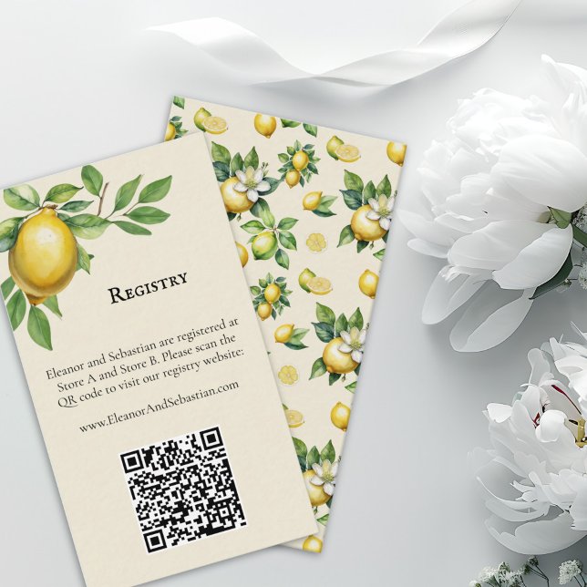 Tarjeta De Recepción Código QR del Registro del Boda amarillo limón de  (Subido por el creador)