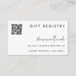 Tarjeta De Recepción Código QR del Registro Minimalista en Blanco y Neg