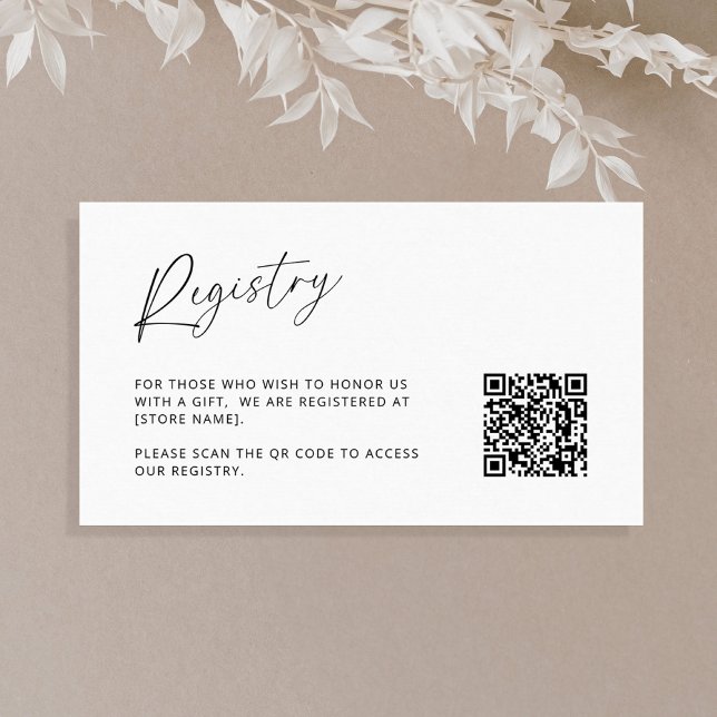 Tarjeta De Recepción Código QR del Registro Mínimo Moderno de Bodas (Subido por el creador)
