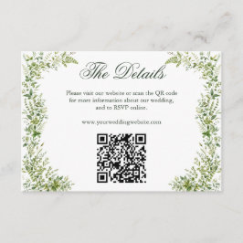Tarjeta De Recepción Código QR del sitio web de boda botánico Elegant G