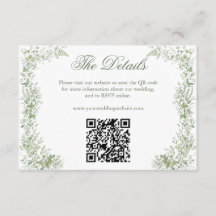 Código QR del sitio web de boda botánico verde sal