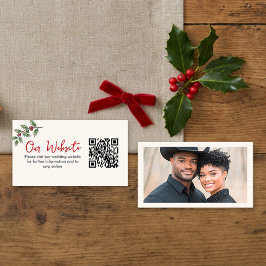 Tarjeta De Recepción Código QR del sitio web de boda caprichosa de vaca