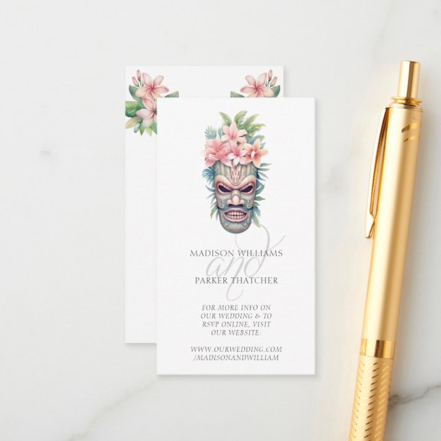 Tarjeta De Recepción Código QR del sitio web de bodas de playa (Anverso/Reverso In Situ)