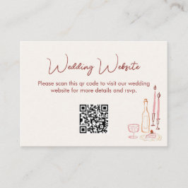 Tarjeta De Recepción Código QR del sitio web de la boda