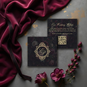 Tarjeta De Recepción Código QR del sitio web de la boda Moody Vintage V