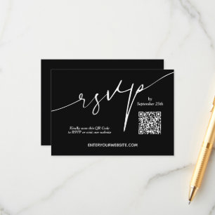 Tarjeta De Recepción Código QR del sitio web del boda