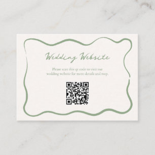 Tarjeta De Recepción Código QR del sitio web del boda