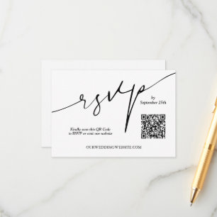 Tarjeta De Recepción Código QR del sitio web del boda