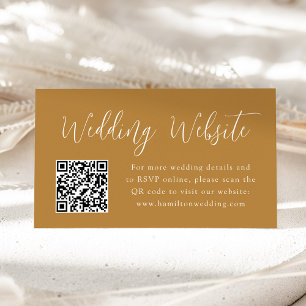 Tarjeta De Recepción Código QR del sitio web del Boda de guiones simple