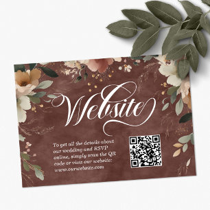 Tarjeta De Recepción Código QR del sitio web del Boda Ethereance Elegan