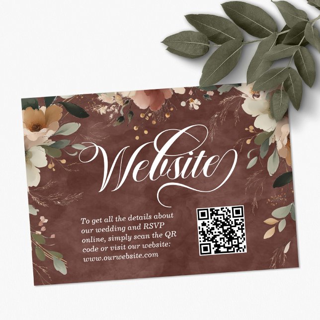Tarjeta De Recepción Código QR del sitio web del Boda Ethereance Elegan (Scan, RSVP, celebrate—our QR code cards elegantly connect guests to your wedding details.)