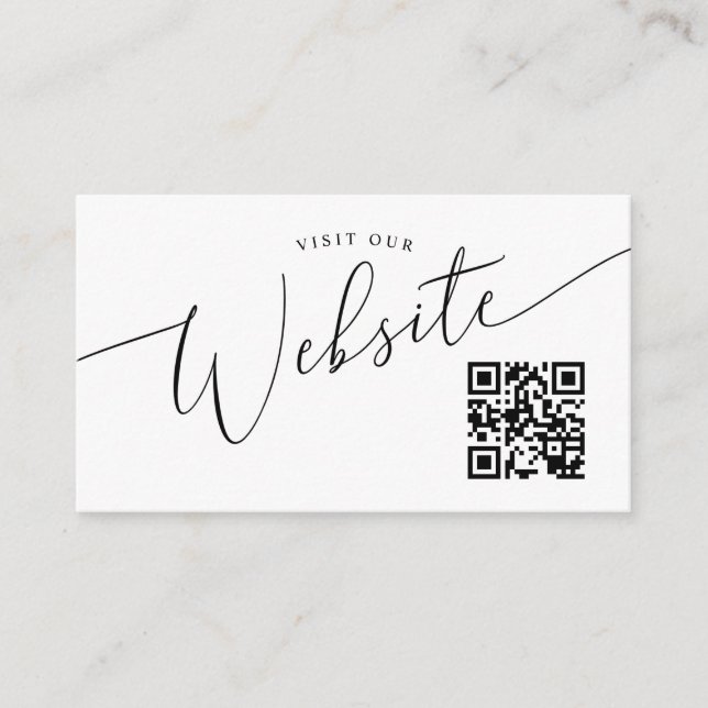 Tarjeta De Recepción Código QR del sitio web del Boda mínimo (Anverso)