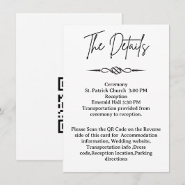 Tarjeta De Recepción Código QR Detalles de Boda con Flecha de Nudos Cel