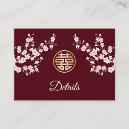 Tarjeta De Recepción Código QR | Detalles del Boda chino Dusty Pink