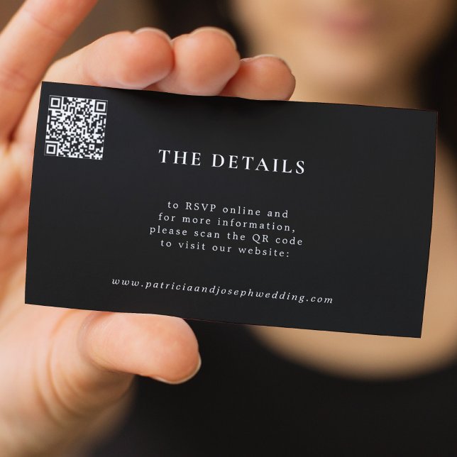 Tarjeta De Recepción CÓDIGO QR detalles del sitio web moderno y simple  (Subido por el creador)