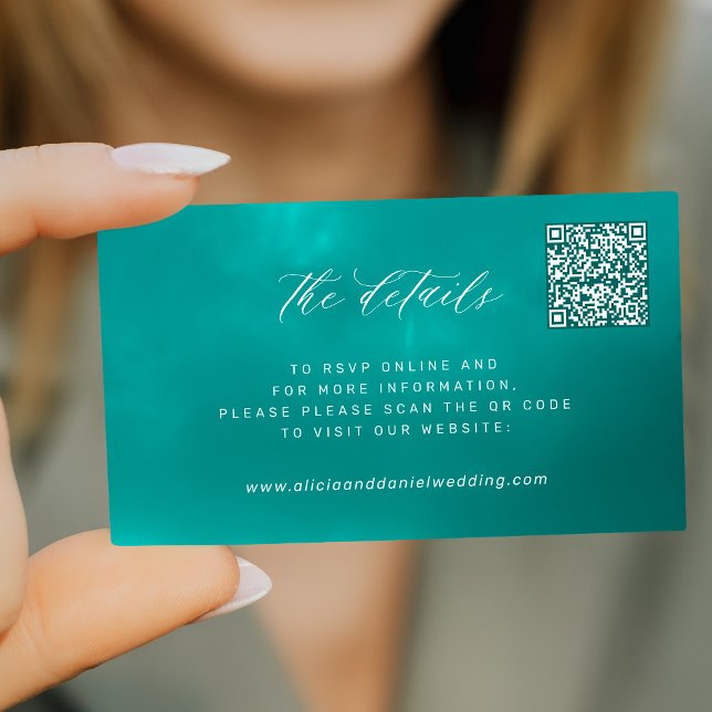 Tarjeta De Recepción CÓDIGO QR detalles elegantes del boda de verano ve (Subido por el creador)