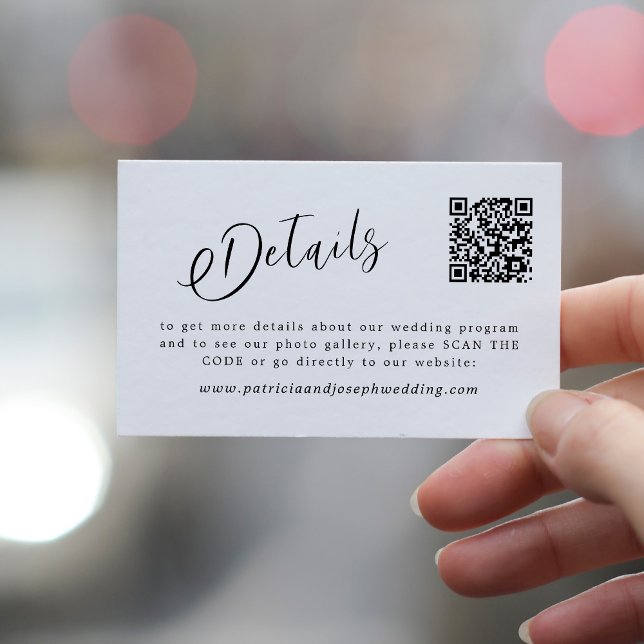 Tarjeta De Recepción CÓDIGO QR detalles simples y elegantes del boda de (Subido por el creador)