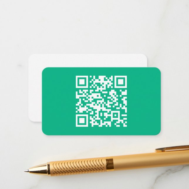Tarjeta De Recepción Código QR editable Genera el tuyo | Verde turquesa (Anverso/Reverso In Situ)