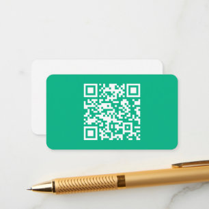 Tarjeta De Recepción Código QR editable Genera el tuyo   Verde turquesa