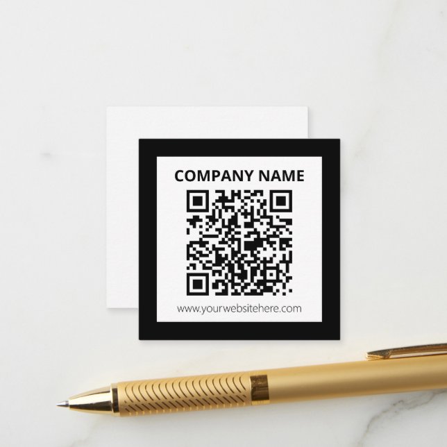 Tarjeta De Recepción Código QR editable y diseño personalizable simple (Anverso/Reverso In Situ)