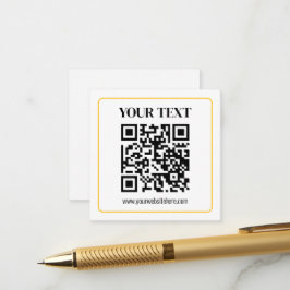 Tarjeta De Recepción Código QR editable y texto con borde de oro amaril