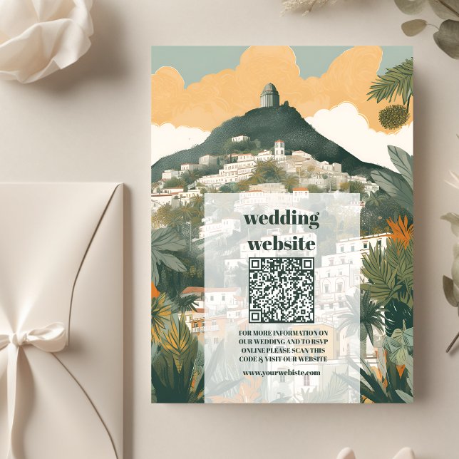 Tarjeta De Recepción código qr Elegant Italy Capri Destination Wedding (Subido por el creador)