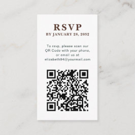 Tarjeta De Recepción Código QR elegante foto simple en línea RSVP Gabin