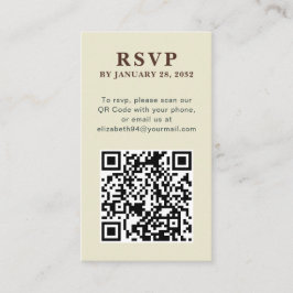 Tarjeta De Recepción Código QR elegante foto simple en línea RSVP Gabin