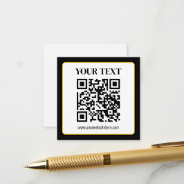 Tarjeta De Recepción Código QR empresarial con texto superior e inferio