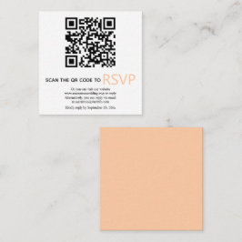 Tarjeta De Recepción Código QR en línea RSVP boda de melocotón moderno