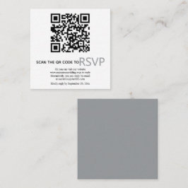Tarjeta De Recepción Código QR en línea RSVP boda gris moderno