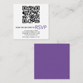 Tarjeta De Recepción Código QR en línea RSVP boda púrpura moderno Enclo