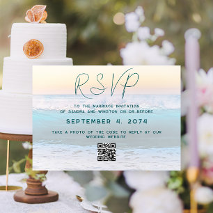 Tarjeta De Recepción Código QR en línea RSVP de boda