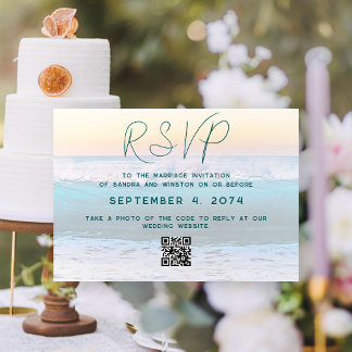 Tarjeta De Recepción Código QR en línea RSVP de boda
