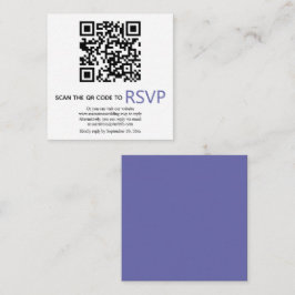 Tarjeta De Recepción Código QR en línea RSVP moderno boda periwinkblue