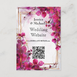 Tarjeta De Recepción Código QR Encantamiento de Fuchsia: acuarela