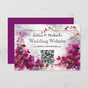 Tarjeta De Recepción Código QR Encantamiento de Fuchsia: acuarela