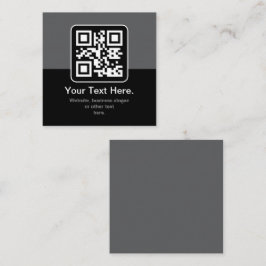 Tarjeta De Recepción Código QR escaneable moderno | Negro Gris y Blanco