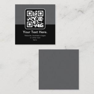 Tarjeta De Recepción Código QR escaneable moderno   Negro Gris y Blanco